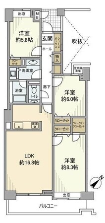 ダイアパレスグランデージ大倉山の物件間取画像